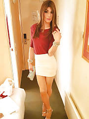 Leggy Nymph Posing Before Going Out