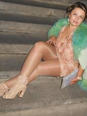 Leggy MILF Lady In High Heels And Skirt Exposing Off Really Sexual Legs