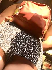 Sweetie In Flower Shorts Riding Train