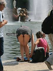 panties beach flashing legs