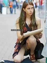 walking outside flashing panties