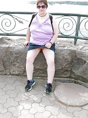 Fat Flashing Underskirt Twat At Niagara Falls