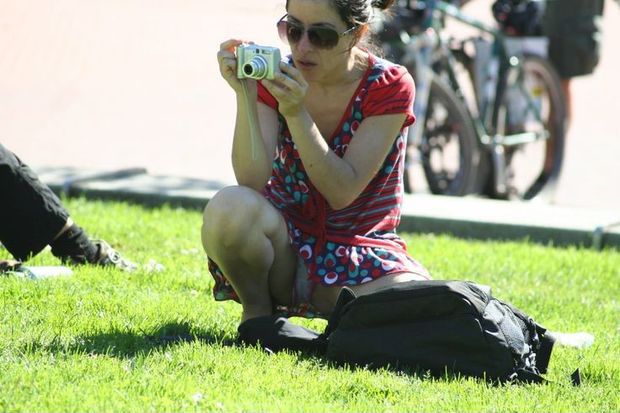 Public Caught Mom Upskirt Taking Picture