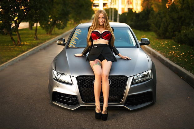 Busty Doll Posing Outdoors