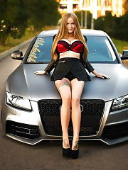 Busty Doll Posing Outdoors