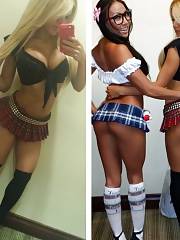 Partygirls In Microskirts & High Socks