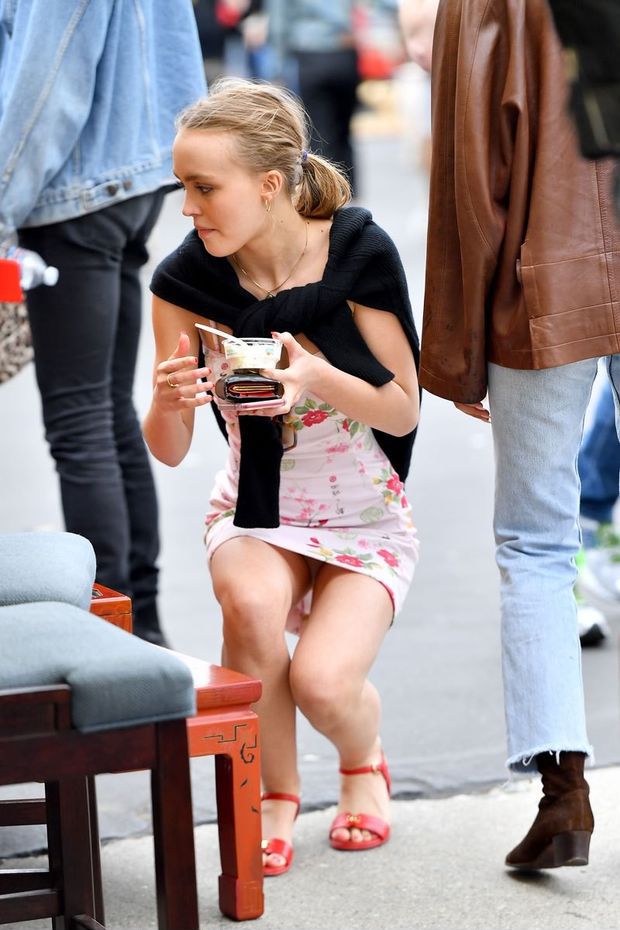 Lily Rose Depp Panty Up-skirt