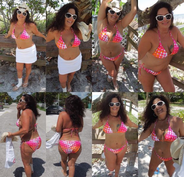 Big Titty MILF Takes Off Her Skirt And Shows Bikini In Parking Lot