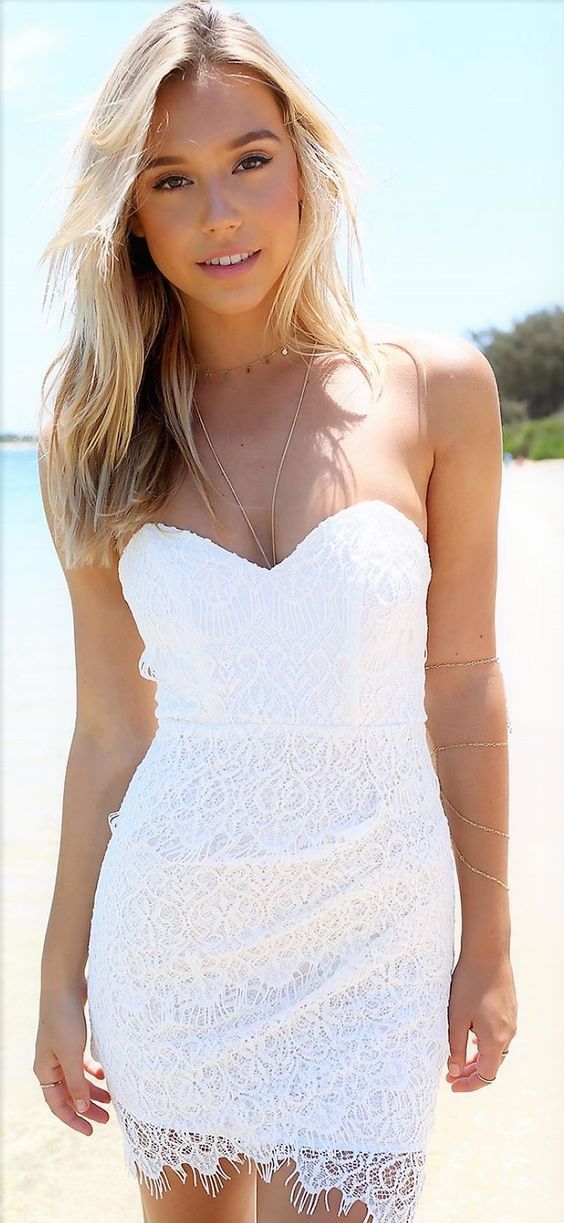 Wearing A Sexy White Skirt