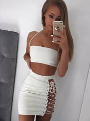 Lauren Is Looking Hot As Hell With Huge Tits In White Top & White Mini Skirt