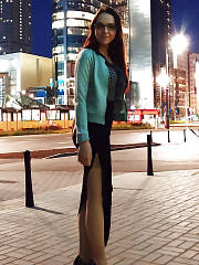 Teen Flashing Public Stockings And High Heels In City Center