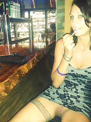 Upskirt Peek Sitting At The Bar