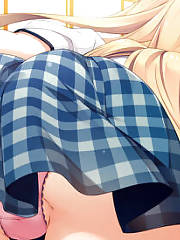 Plaid Skirt Too Exposing Panties