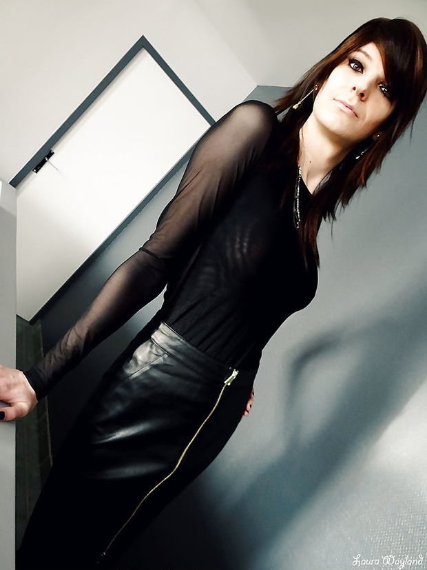 Really Pretty Black Haired Posing In Hot Glam Outfit