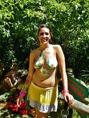 OCF Flower Titties Yellow Skirt By Uswatcher