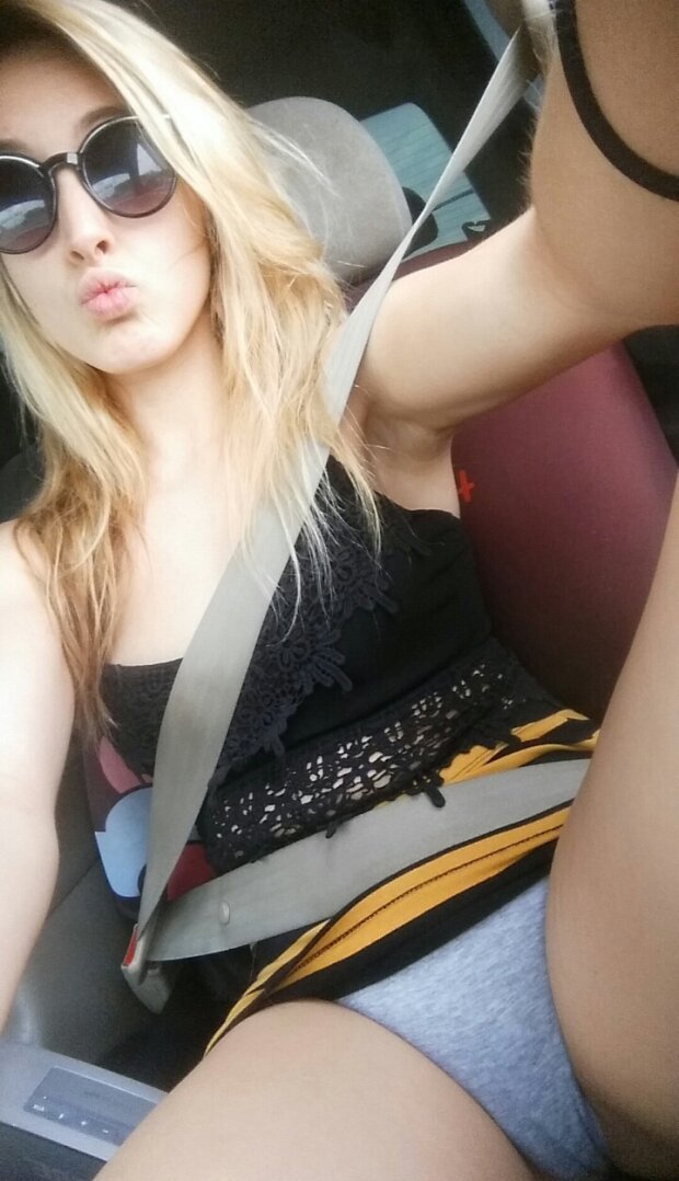 Panty Peek In The Car