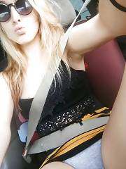 Panty Peek In The Car