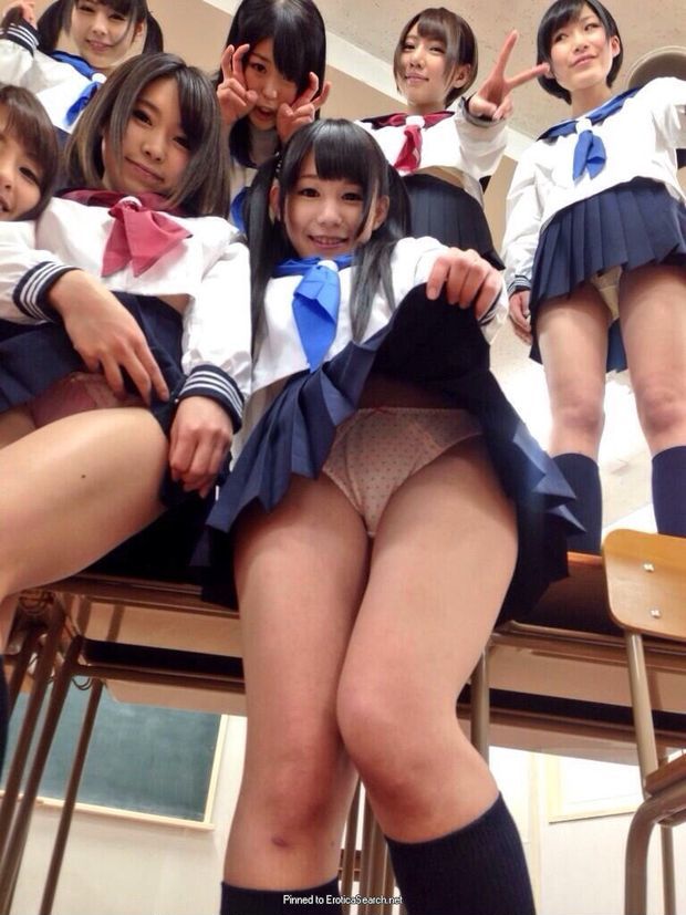 Japanese Students Under Skirt Panties Tease