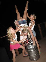 Thong Showing Doing A Keg Stand