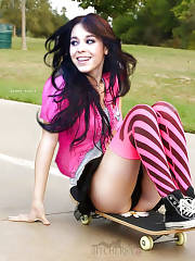 Danna Paola Up-skirt Skate